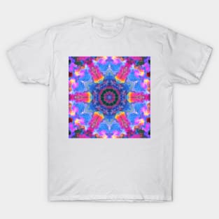 Psychedelic Hippie Blue Pink and Yellow T-Shirt